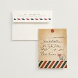 "Vintage Pack Your Bags" - Wedding Announcements in Post Office by Dawn Jasper - Invitation with Envelope