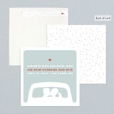 "just married" - Wedding Announcements in Light Teal by Three Kisses Studio - Assembled