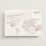 "A Faraway Destination" - Wedding Announcements in Deep Red by bumble ink - Front
