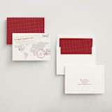 "A Faraway Destination" - Wedding Announcements in Deep Red by bumble ink - Assembled