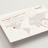 "A Faraway Destination" - Wedding Announcements in Deep Red by bumble ink - Detail