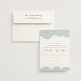 "Pearls on a String" - Wedding Announcements in Blue Cloud by Annie Clark - Invitation with Envelope