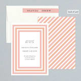 "Float + Sweetie Stripe" - Wedding Announcements in Peach Coral by Float Paperie - Assembled