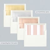 "Float + Sweetie Stripe" - Wedding Announcements in Peach Coral by Float Paperie - Envelope Liner Options