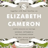 "Banner and Branches" - Wedding Announcements in Soft Beige by Alethea and Ruth - Detail