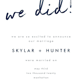 "Funky Names" - Wedding Announcements in Navy by Phrosné Barwood - Close-Up