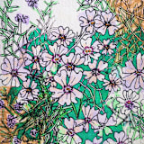 "Garden Sketch Phlox" - Limited Edition Fine Art Print in purple by Janie Allen