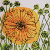 "Garden Sketch Coreopsis" - Limited Edition Fine Art Print in yellow by Janie Allen