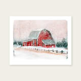 "Snowy Barn" - Limited Edition Fine Art Print in multicolor by Lindsay Megahed