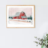 "Snowy Barn" - Limited Edition Fine Art Print in multicolor by Lindsay Megahed