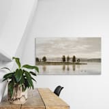"Misty Lake 2 - "32 x 18"" - Limited Edition Fine Art Print in green by Kamala Nahas