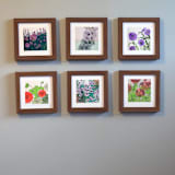 "Garden Sketch Blue Flax" - Limited Edition Fine Art Print in purple by Janie Allen