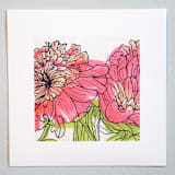 "Garden Sketch Peony II" - Limited Edition Fine Art Print in pink by Janie Allen