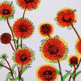 "Garden Sketch Gillardia" - Limited Edition Fine Art Print in orange by Janie Allen