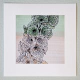 "Garden Sketch Bells of Ireland" - Limited Edition Fine Art Print in green by Janie Allen