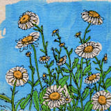 "Garden Sketch Daisy" - Limited Edition Fine Art Print in blue by Janie Allen