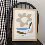 "Wildflower Beige" - Limited Edition Fine Art Print in beige by Kelly Watkins