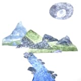 "Distant Landscape" - Limited Edition Fine Art Print in blue by Sarah Sczepanski