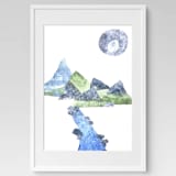 "Distant Landscape" - Limited Edition Fine Art Print in blue by Sarah Sczepanski
