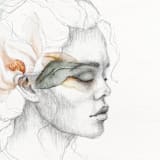 "Flora Donna Portrait 01" - Limited Edition Fine Art Print in beige by Angele Kamp