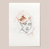 "Flora Donna Portrait 02" - Limited Edition Fine Art Print in pink by Angele Kamp