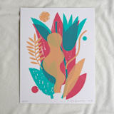 "Limited Edition Silkscreen Art Print three colors" - Limited Edition Fine Art Print in multicolor by Alexandra Dzh