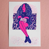 "Limited Edition Risography Art Print London 5" - Limited Edition Fine Art Print in multicolor by Alexandra Dzh