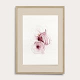 "Purple Figs with Magnolia flower" - Limited Edition Fine Art Print in purple by Angele Kamp