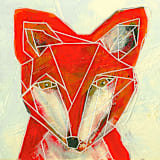 "Friendly Fox" - Limited Edition Fine Art Print in orange by Sarah Fitzgerald