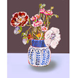 "Blue Vase 2" - Limited Edition Fine Art Print in multicolor by Shraddha Dharia