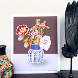 "Blue Vase 2" - Limited Edition Fine Art Print in multicolor by Shraddha Dharia