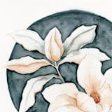 "Magnolia Grandiflora Blue watercolor" - Limited Edition Fine Art Print in blue by Angele Kamp