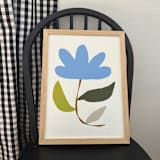 "Wildflower Blue" - Marketplace Art Prints in blue by Kelly Watkins