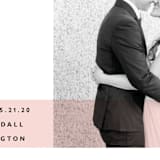 "Sealed with a Kiss" - Wedding Announcements in Blush by Hudson meet Rose - Detail