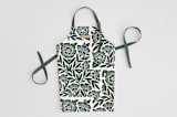 "Block Print Floral" - Apron in Dark Teal by Katharine Watson - Personalizable Apron