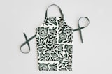 "Block Print Floral" - Apron in Dark Teal by Katharine Watson - Apron without personalization