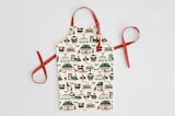 "Jolly Train" - Apron in Mistletoe by Beth Schneider - Apron without personalization