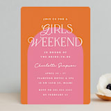 "Color Block Arch" - Bachelorette Party Invitations in Tangerine by Maria Alou - Front
