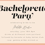 "Label" - Bachelorette Party Invitations in Peach by Morgan Kendall - Close-Up