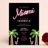 "Miami Neon" - Bachelorette Party Invitations in Midnight by Cindy Reynolds - Front