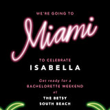 "Miami Neon" - Bachelorette Party Invitations in Midnight by Cindy Reynolds - Close-Up