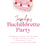 "vintage cake" - Bachelorette Party Invitations in Rosebud by Cass Loh - Close-Up