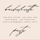 "Chic Party" - Bachelorette Party Invitations in Champagne by Angela Thompson - Close-Up