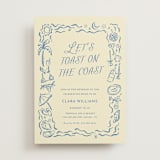 "On the Coast" - Bachelorette Party Invitations in Sea by Pati Cascino - Front