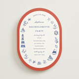 "Nautical Fun" - Bachelorette Party Invitations in Navy by Teju Reval - Front