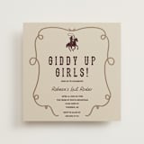 "Giddy up, Y'all!" - Bachelorette Party Invitations in Champagne by Sherley Ferreira - Front