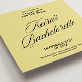 "Cocktails and Convos" - Bachelorette Party Invitations in Butter by Inkblot Design - Detail