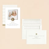 "Golden Cross" - Baptism and Christening Invitations in Champagne by Erin Deegan - Assembled