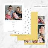 "Eucalyptus Wreath" - Baptism and Christening Invitations in Canary by Carolyn MacLaren - Back of Card Options