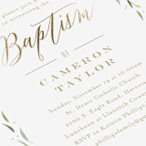 "Eucalyptus Wreath" - Baptism and Christening Invitations in Canary by Carolyn MacLaren - Detail